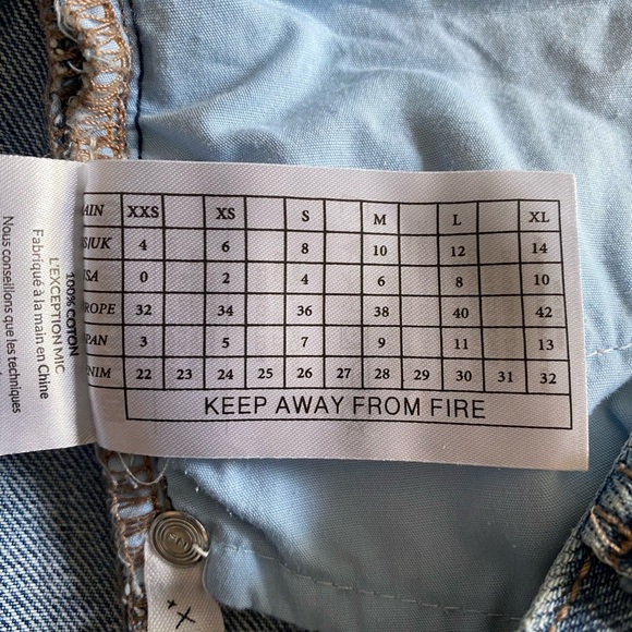 ONE Teaspoon “Brandos” Jean Shorts Relaxed Fit Long Rise Button Fly Size 24 - Picture 15 of 16